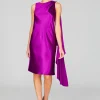Satin Bias Drape Scarf Dress