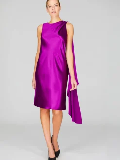 Satin Bias Drape Scarf Dress