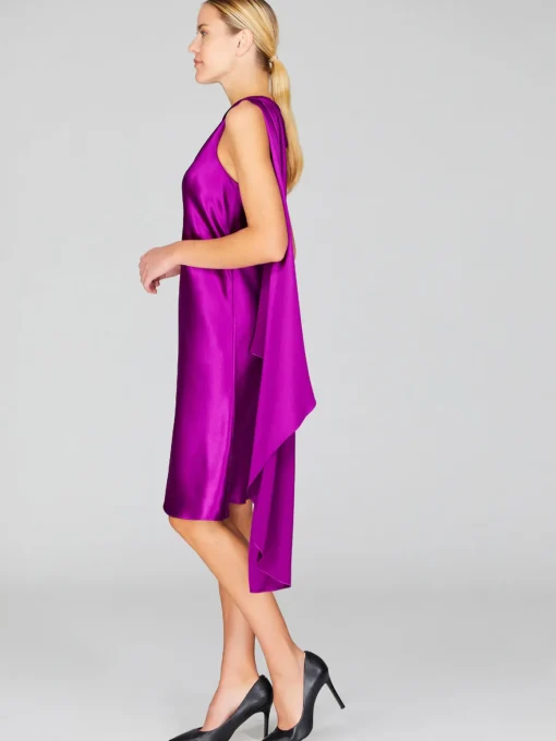 Satin Bias Drape Scarf Dress