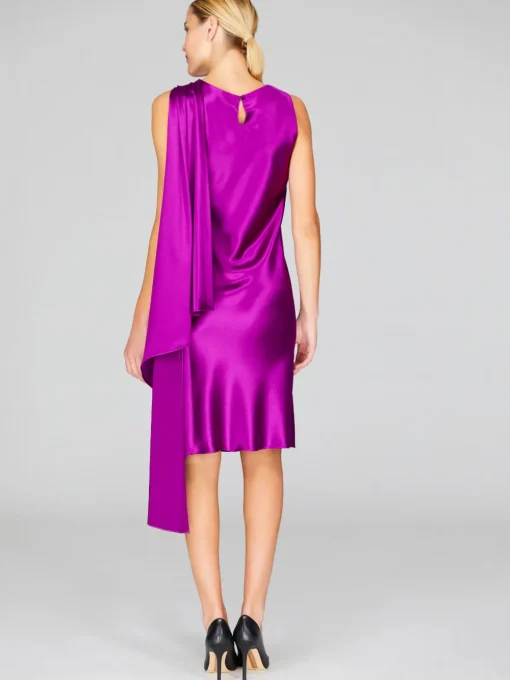 Satin Bias Drape Scarf Dress