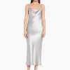 Satin Drape Front Camisole Dress