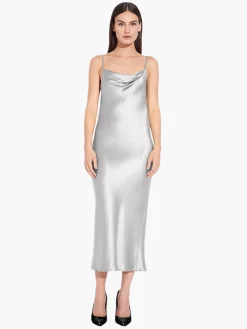 Satin Drape Front Camisole Dress