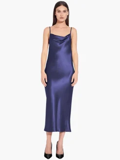 Satin Drape Front Camisole Dress