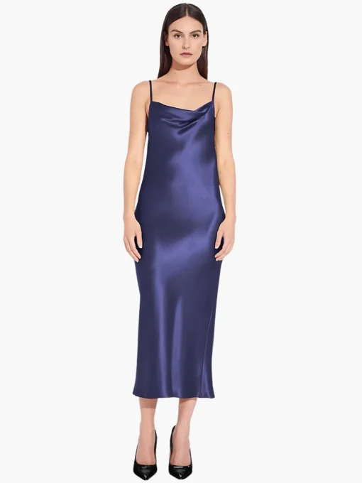 Satin Drape Front Camisole Dress