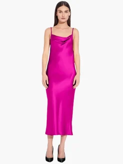 Satin Drape Front Camisole Dress