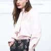 Satin Tie Neck Blouse With Relaxed Sleeves
