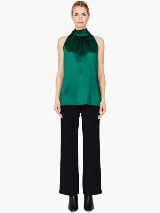 Satin Tie Neck Top