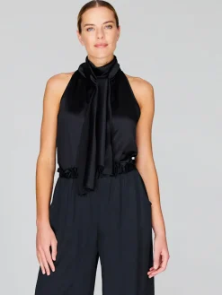 Satin Tie Neck Top