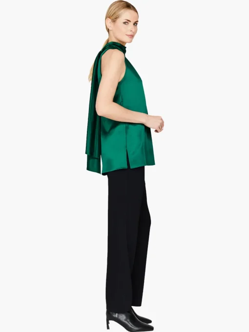 Satin Tie Neck Top