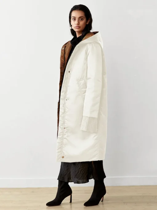 Sustainable Reversible Satin Down Coat