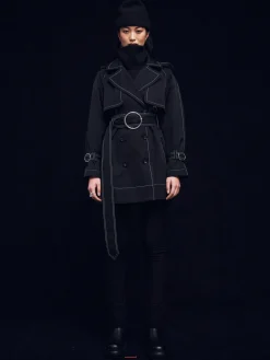 Sustainable Water Resistant Short Trench Coat
