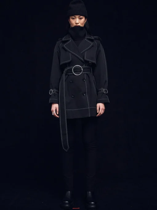 Sustainable Water Resistant Short Trench Coat