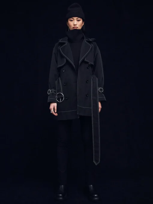 Sustainable Water Resistant Short Trench Coat
