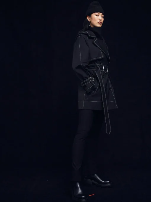 Sustainable Water Resistant Short Trench Coat