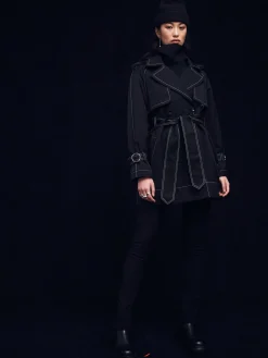 Sustainable Water Resistant Short Trench Coat