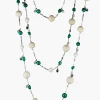 Tagua and Emerald Bead Sautoir Necklace