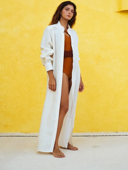 Thalia Linen Shirt Maxi Dress