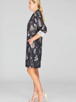 Watercolor Botanic Collared Shirt Dress
