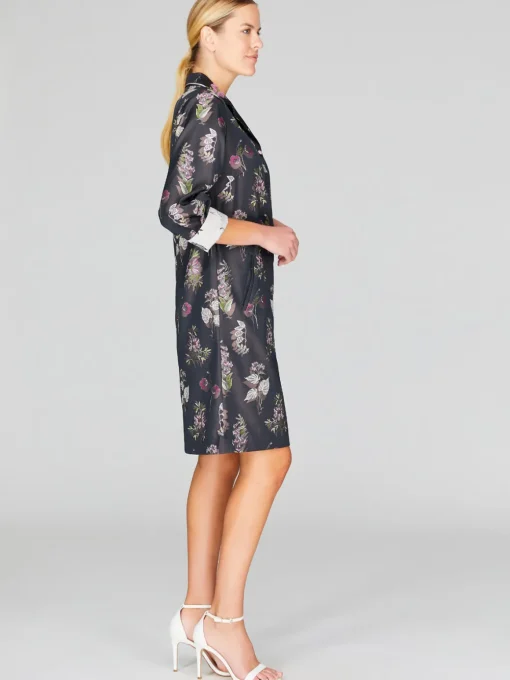 Watercolor Botanic Collared Shirt Dress