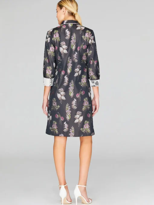 Watercolor Botanic Collared Shirt Dress