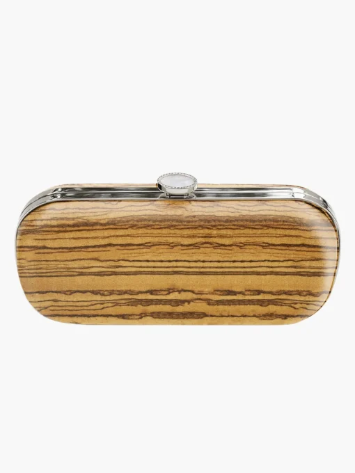 Zebra Wood Clutch