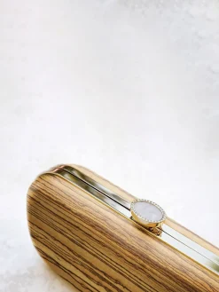Zebra Wood Clutch