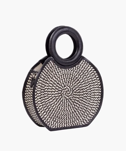 Zenu Handbag in Leather and Cana Flecha