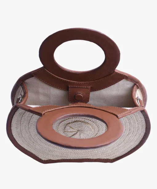 Zenu Handbag in Leather and Cana Flecha