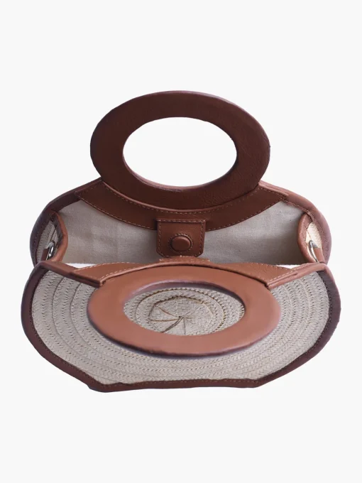 Zenu Handbag in Leather and Cana Flecha